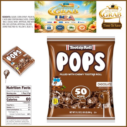 Chocolate lollipops bulk - chocolate, 50